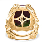EverTrue Natural Ruby Zoisite Solitaire Ring in Yellow Gold Plated 19.19 Ct.