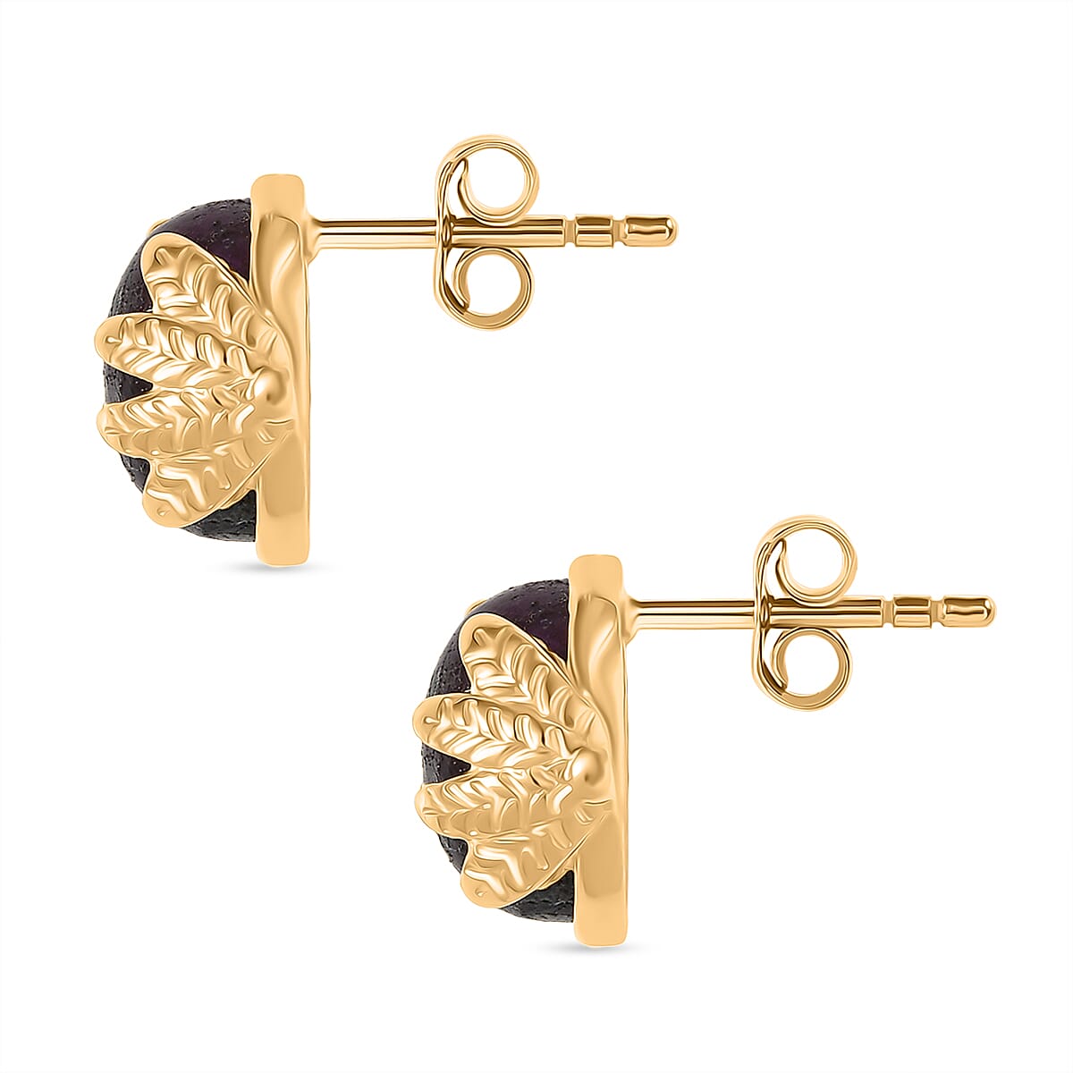 EverTrue Ruby Zoisite Solitaire Stud Push Post Earring in Yellow Gold Plated 9.38 Ct. 8265956 4