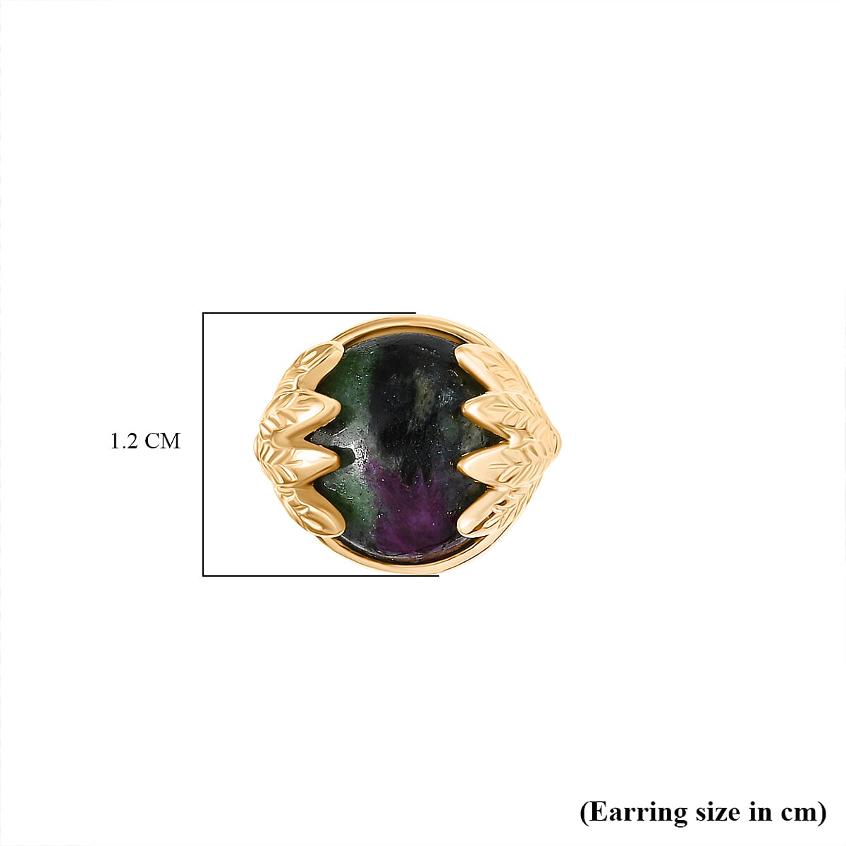 EverTrue Ruby Zoisite Solitaire Stud Push Post Earring in Yellow Gold Plated 9.38 Ct. 8265956 5