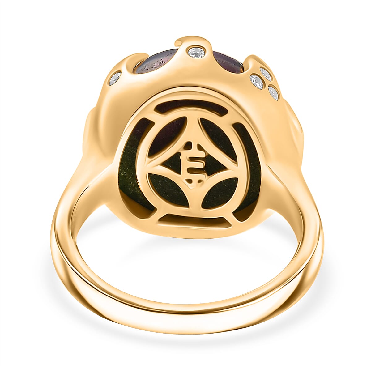 EverTrue Ruby Zoisite and White Zircon Ring in Yellow Gold Plated 15.82 Ct. 8266053 4