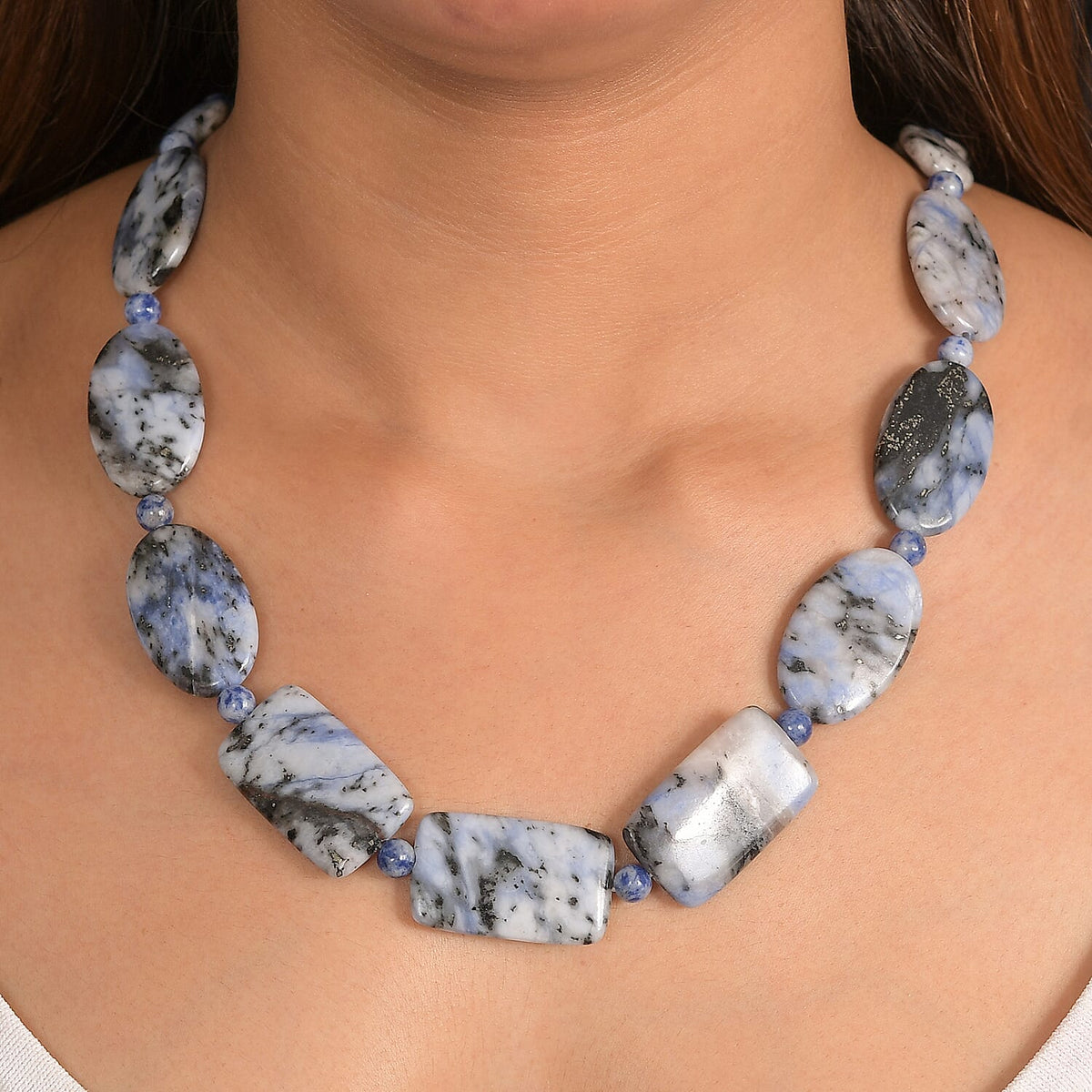 EverTrue Sodalite Necklace (Size - 20 + 1-inch Ext.) with Senorita Clasp in Silvertone 380 Ct. 8273826 3