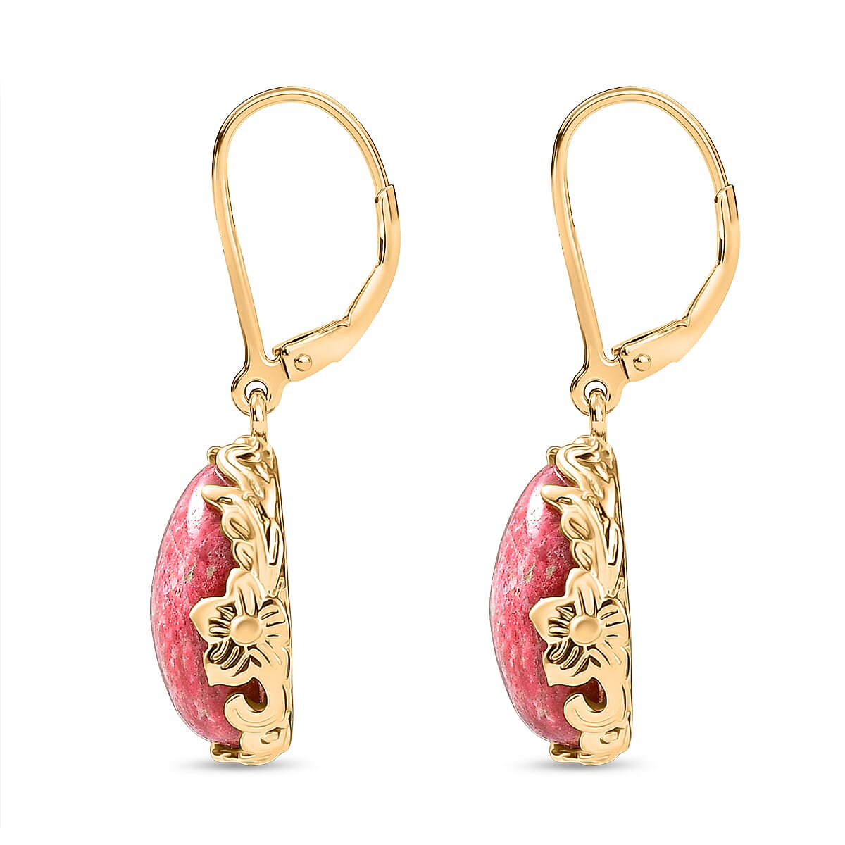 EverTrue Natural Thulite Earring with Lever Back in Yellow Gold Plated 11.92 Ct. 8265421 4