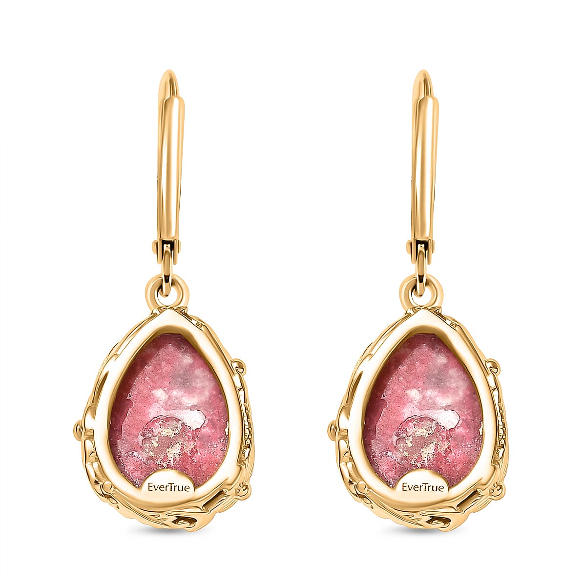 EverTrue Natural Thulite Earring with Lever Back in Yellow Gold Plated 11.92 Ct. 8265421 5
