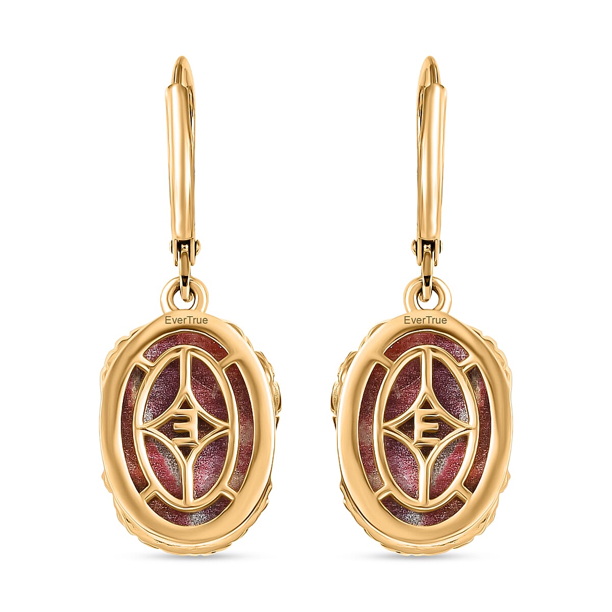 EverTrue Thulite, Red Garnet Living Creature Earring in Yellow Gold Tone 16.74 Ct. 8287344 5
