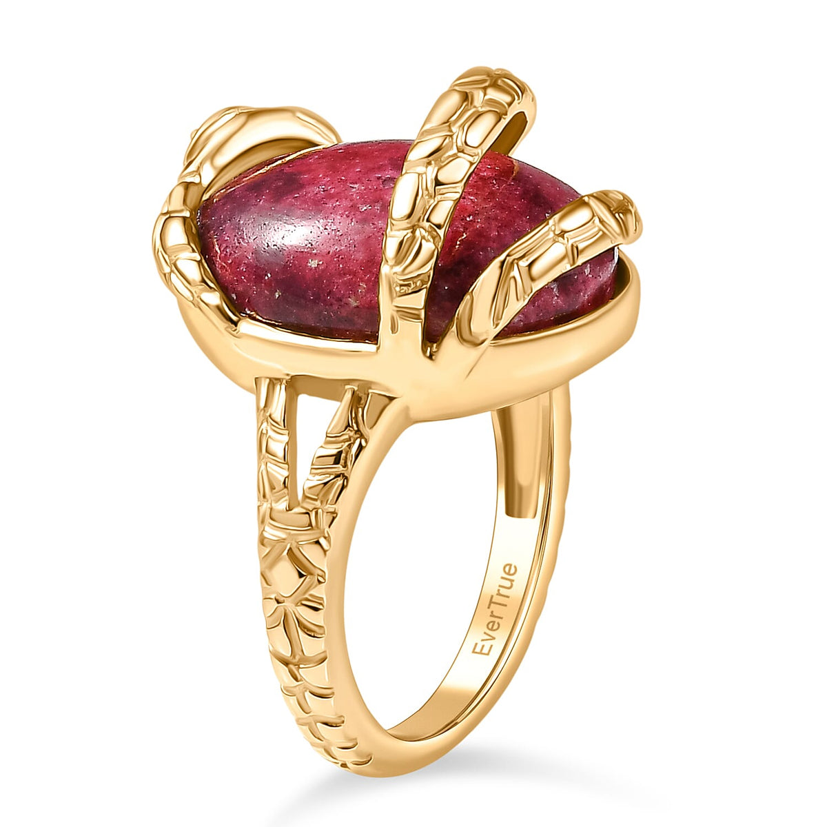 EverTrue Thulite, Red Garnet Living Creature Ring in Yellow Gold Tone 15.75 Ct. V32521407 4