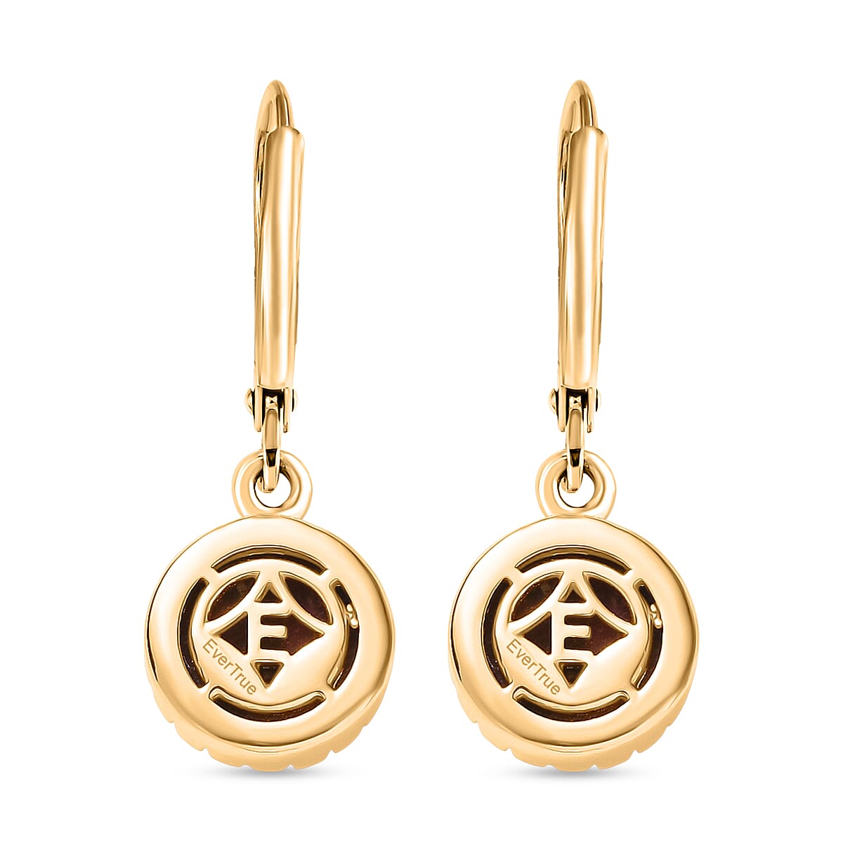 EverTrue Natural Thulite Solitaire Lever Back Earring in Yellow Gold Plated 5.43 Ct. 8264908 5