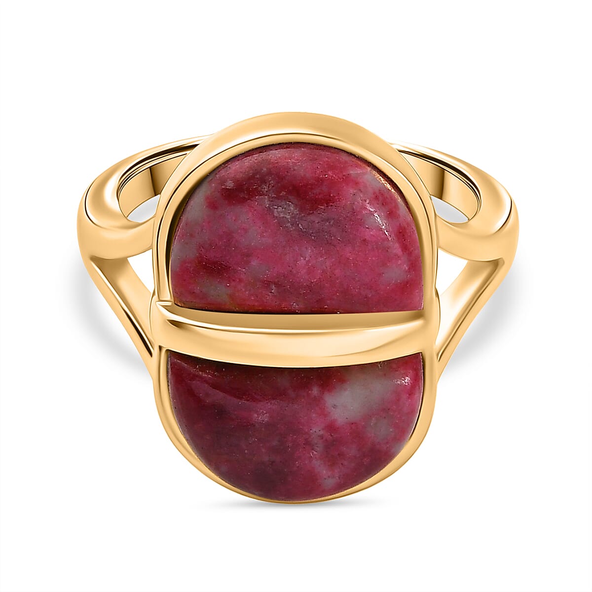 EverTrue Natural Thulite Solitaire Ring in Yellow Gold Plated 10.72 Ct. 8264930 0