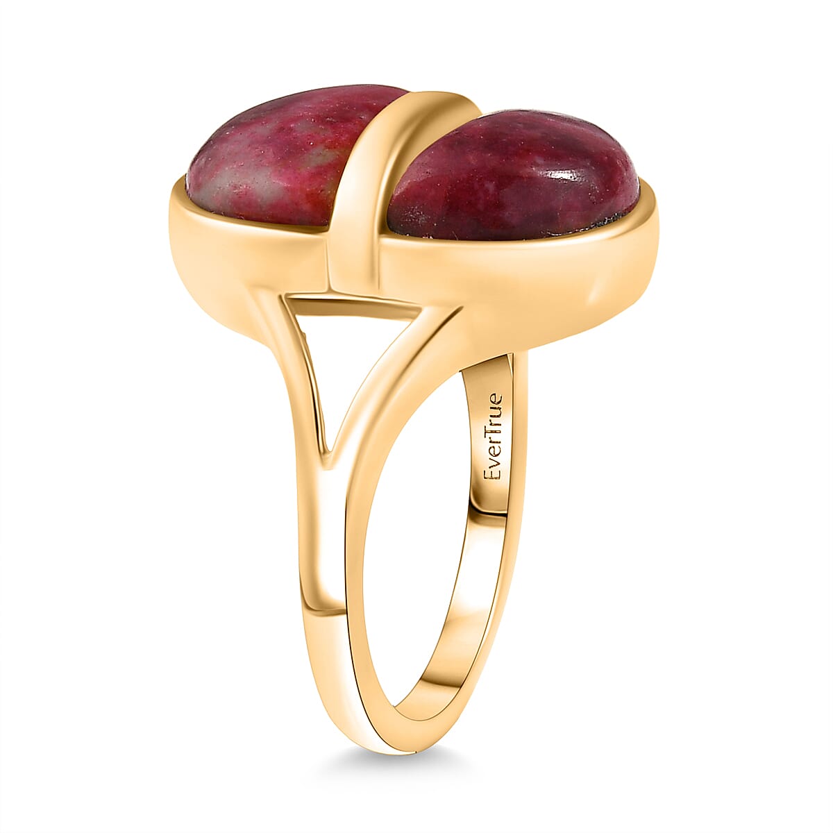 EverTrue Natural Thulite Solitaire Ring in Yellow Gold Plated 10.72 Ct. 8264930 3