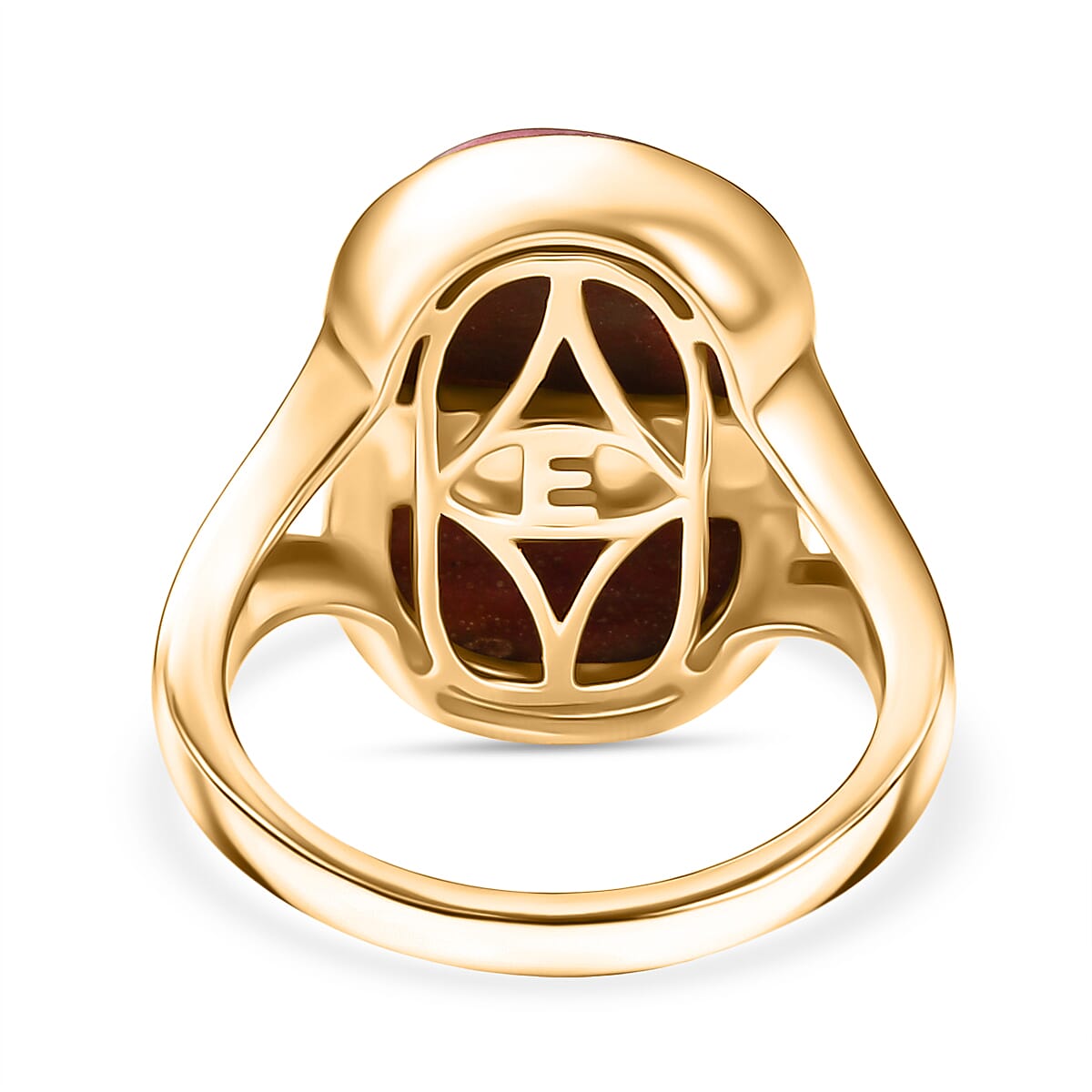 EverTrue Natural Thulite Solitaire Ring in Yellow Gold Plated 10.72 Ct. 8264930 4