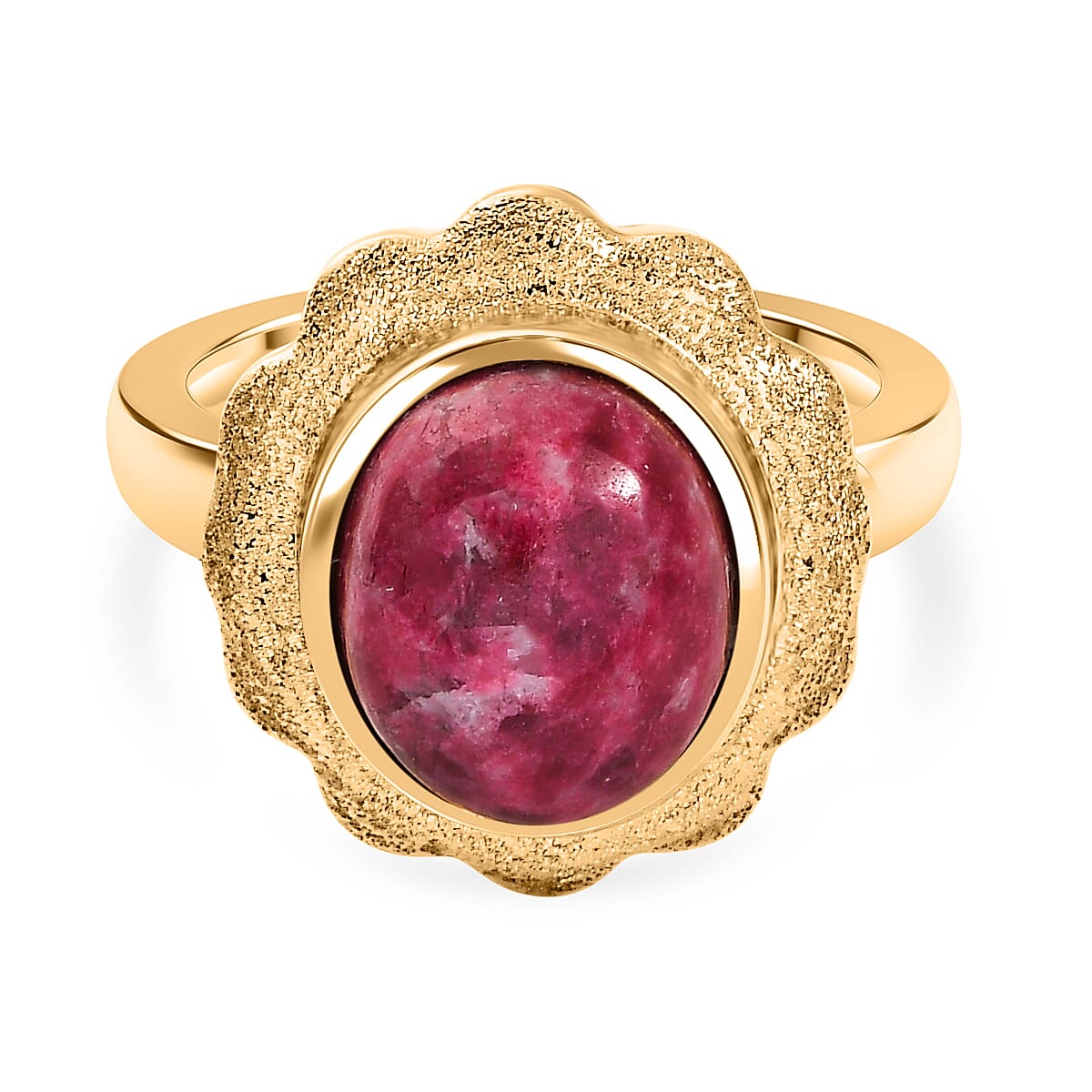 EverTrue Thulite Solitaire Ring in Yellow Gold Plated 6.37 Ct. 8266134 0