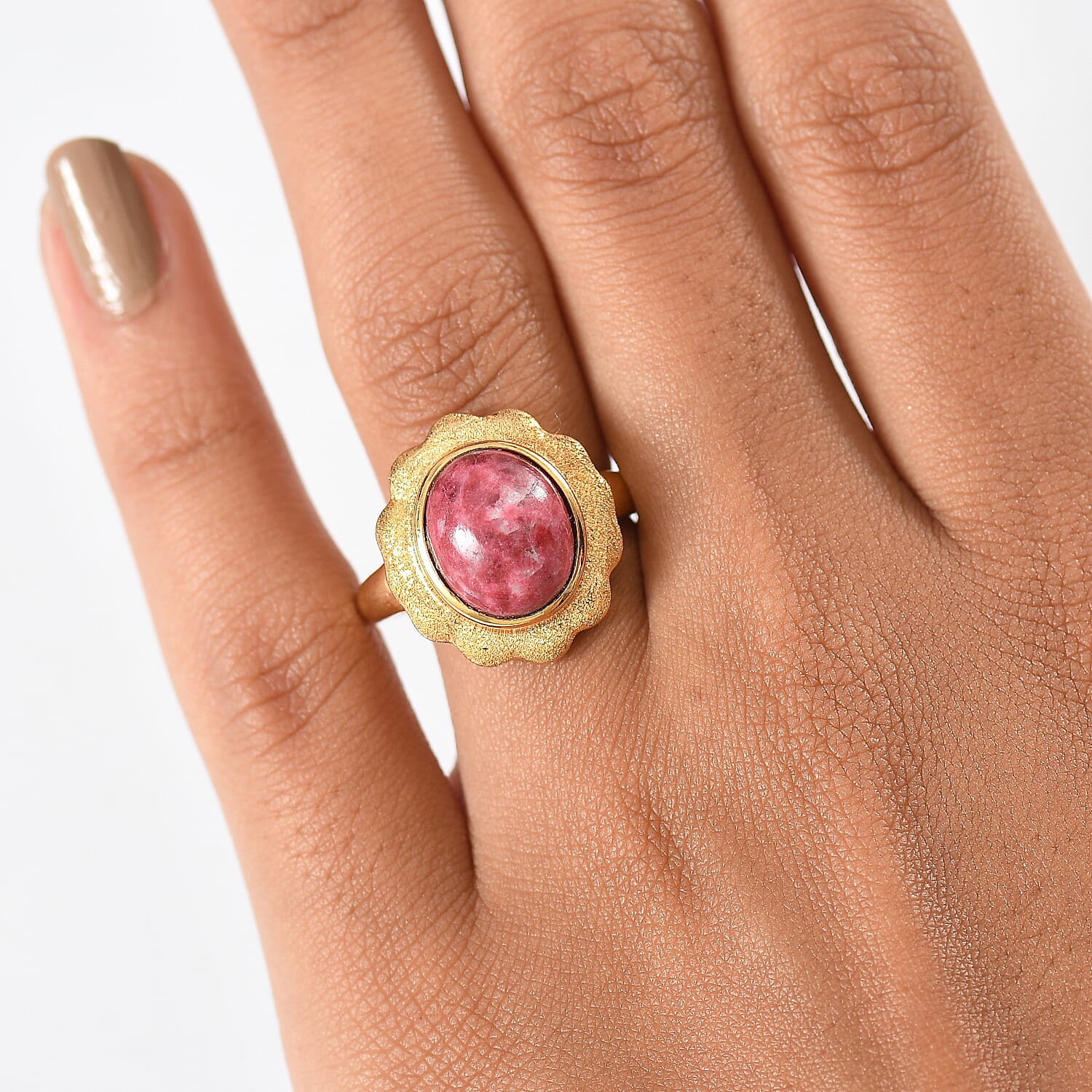 EverTrue Thulite Solitaire Ring in Yellow Gold Plated 6.37 Ct. 8266134 3