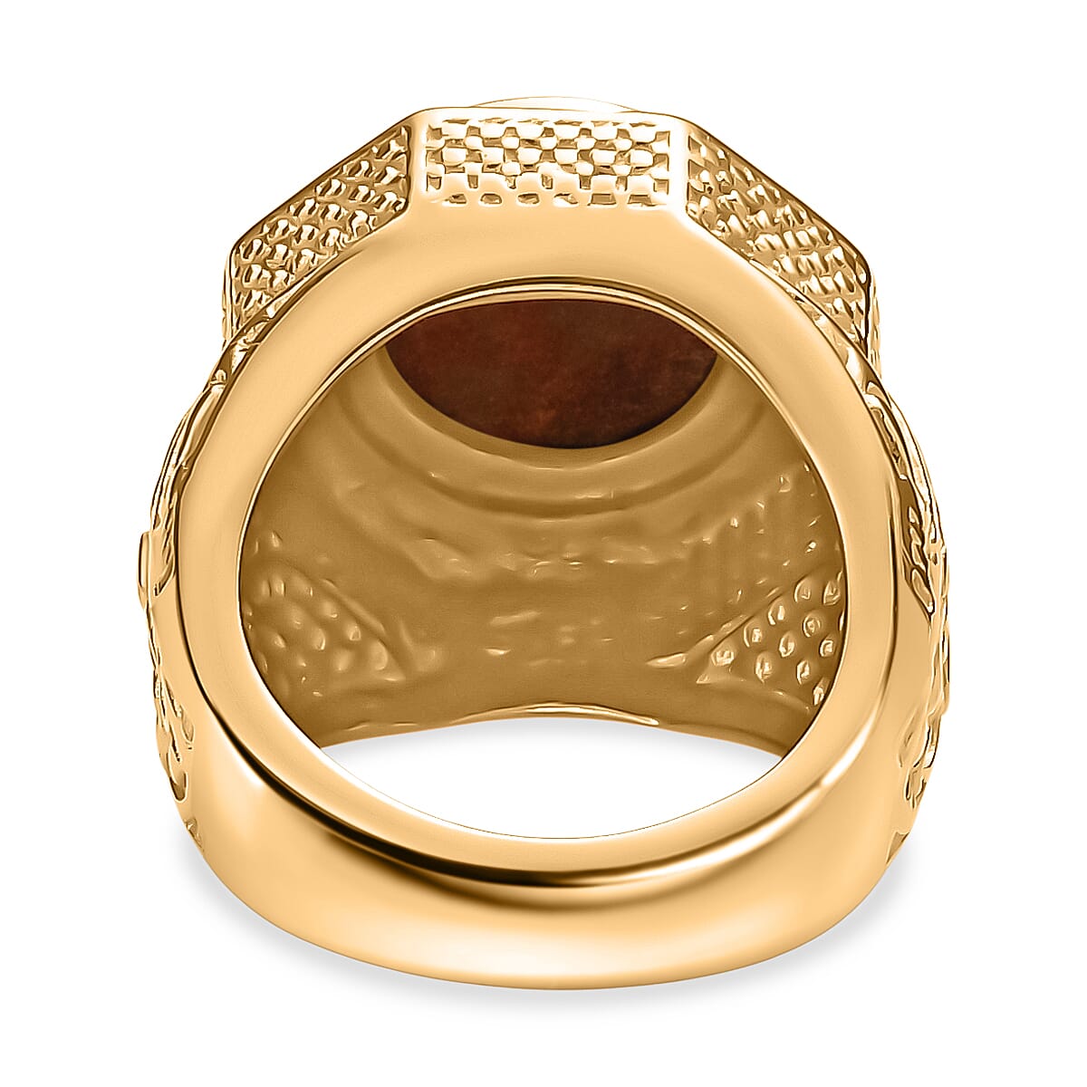 EverTrue Natural Thulite Solitaire Ring in Yellow Gold Plated 9.98 Ct. 8265099 4