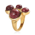 EverTrue Natural Thulite Ring in Yellow Gold Plated 11.83 Ct.