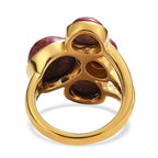 EverTrue Natural Thulite Ring in Yellow Gold Plated 11.83 Ct.