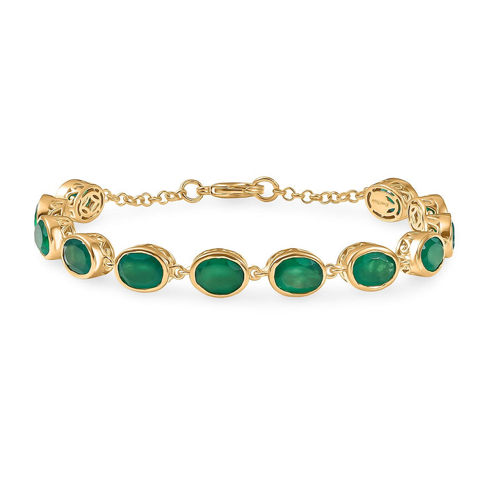 Verde Onyx Linking Bracelet (Size - 7.5) with Lobster Clasp 13.94 Ct. 8481579 1
