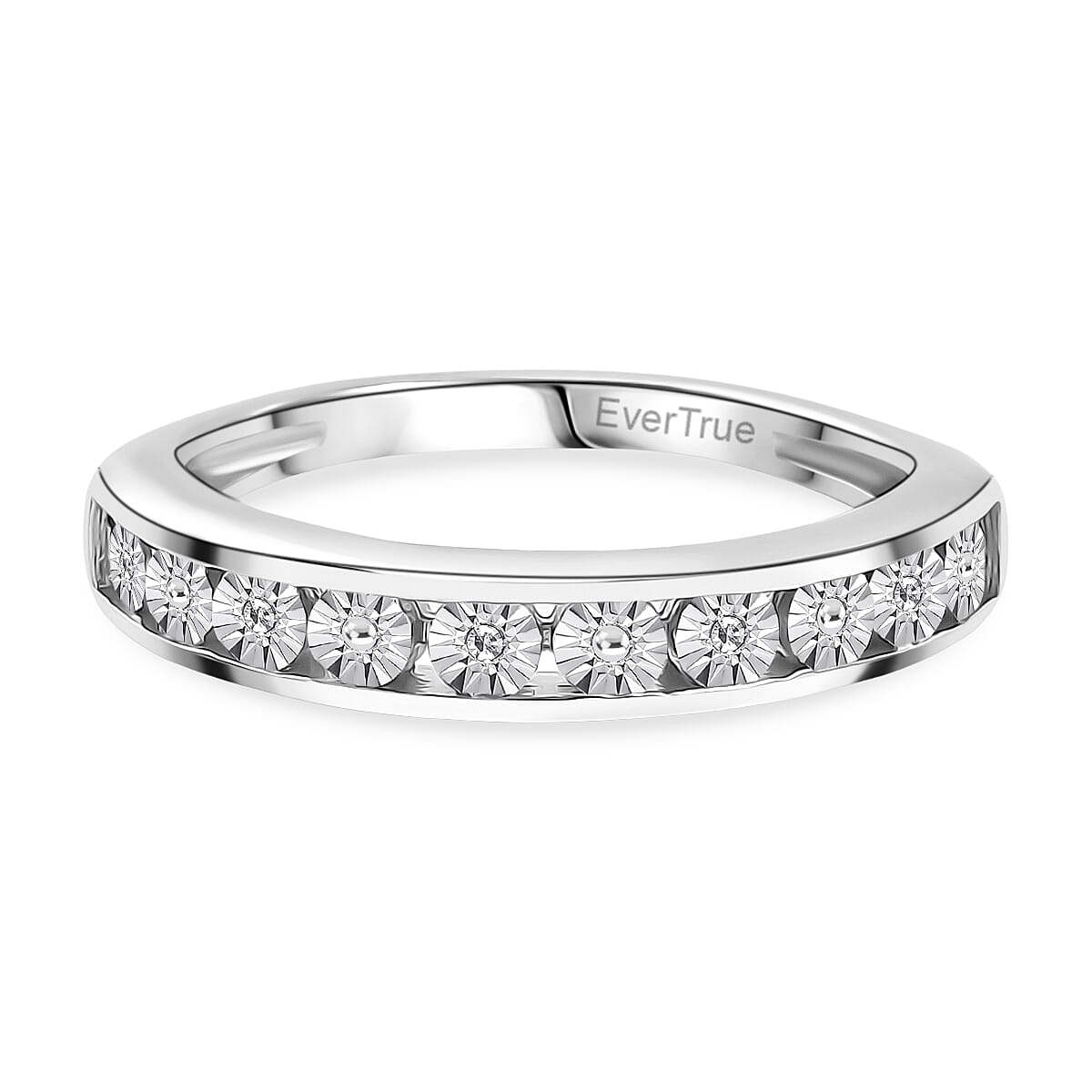 EverTrue Natural White Diamond Half Eternity Band Ring 8427744 0