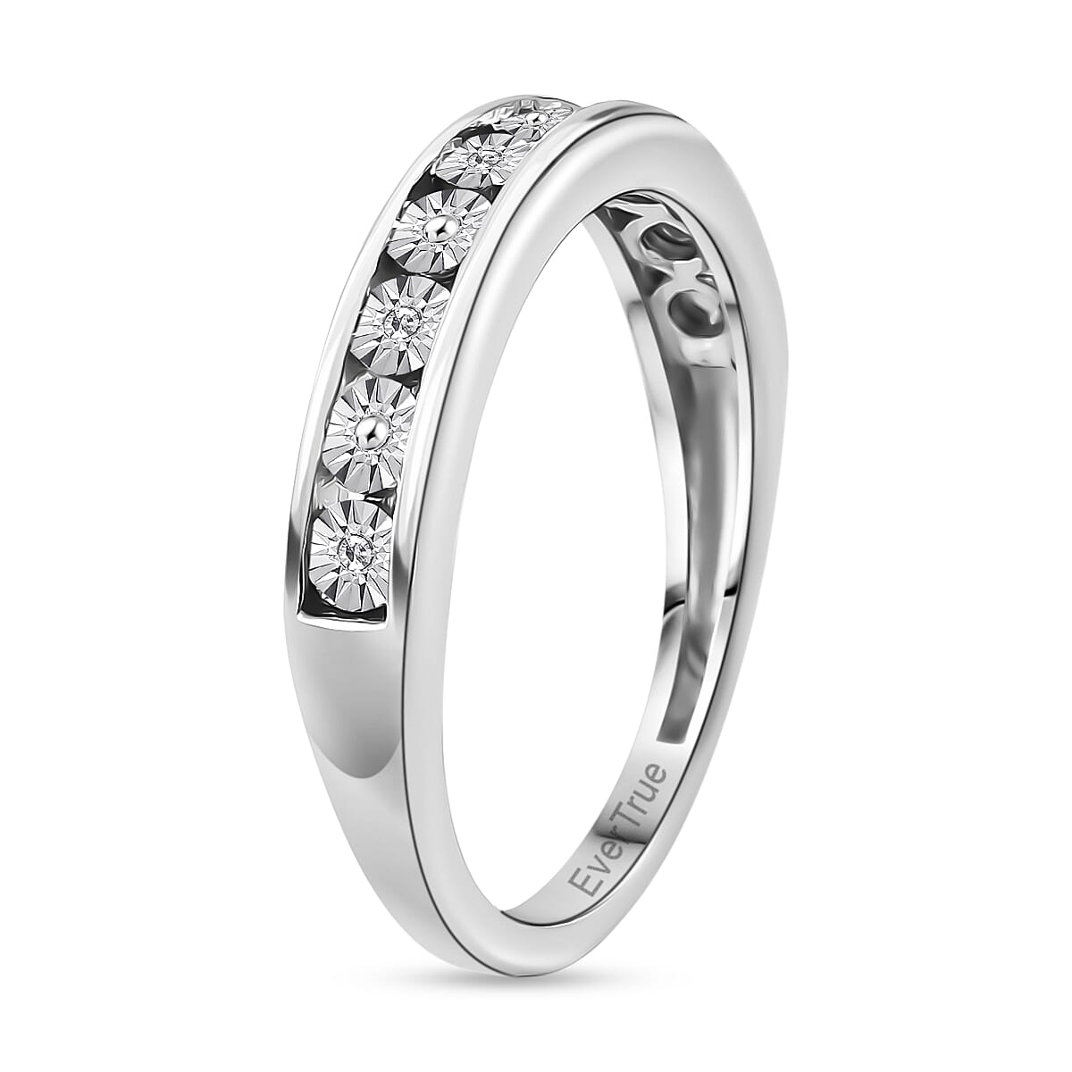 EverTrue Natural White Diamond Half Eternity Band Ring 8427744 4