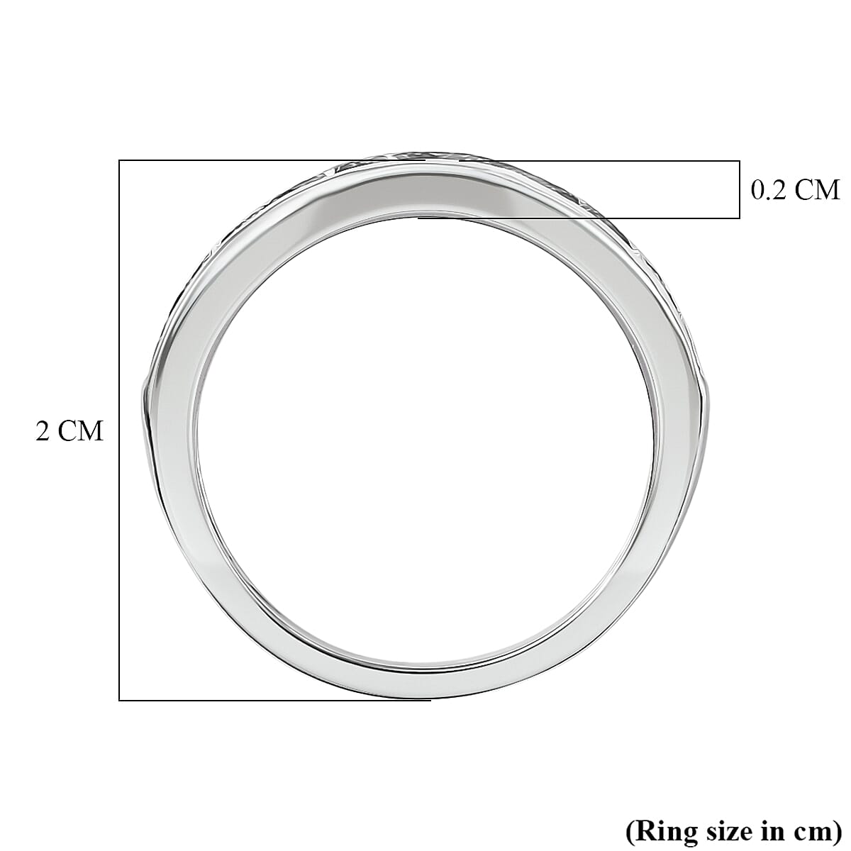 EverTrue Natural White Diamond Half Eternity Band Ring 8427744 6