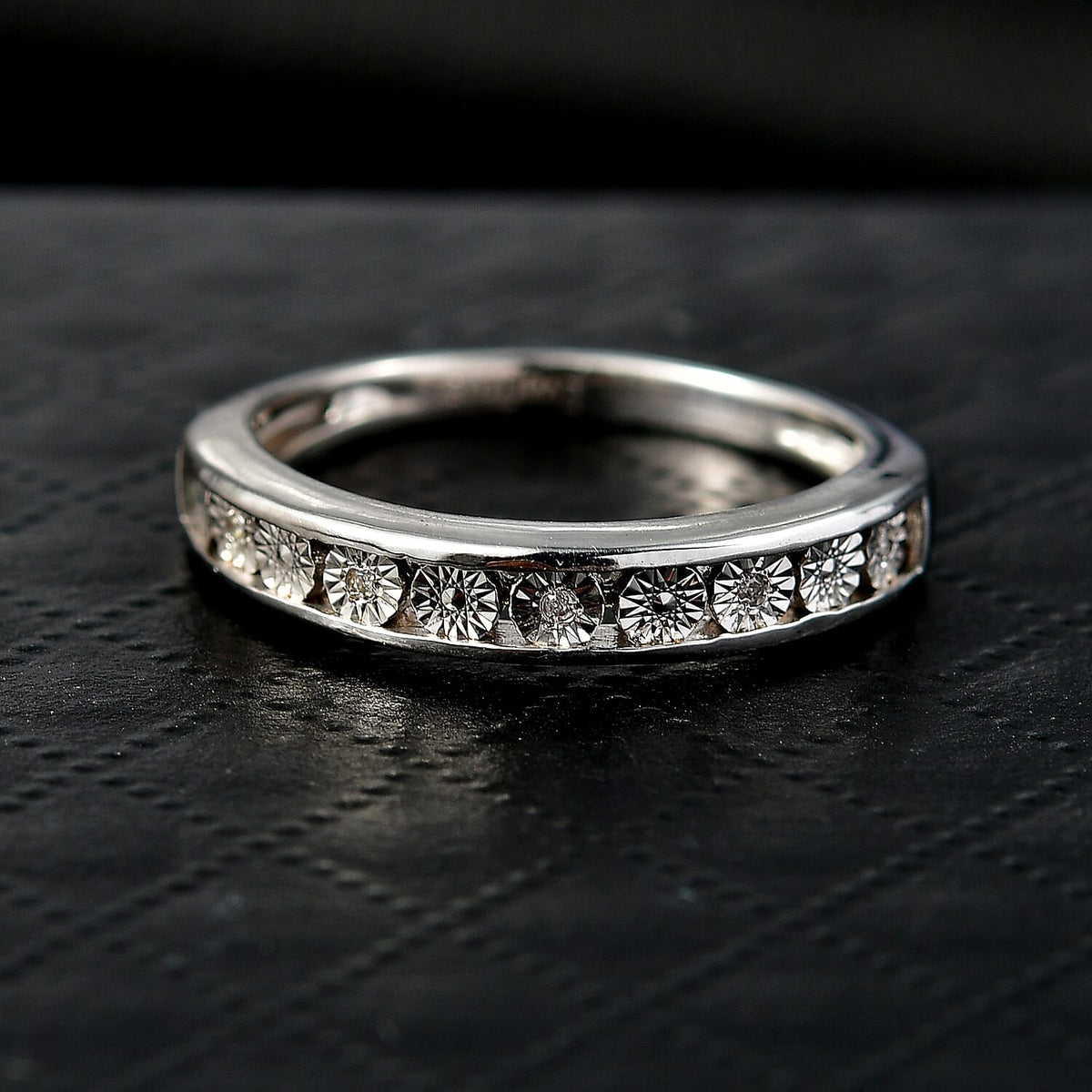 EverTrue Natural White Diamond Half Eternity Band Ring V32629155 3