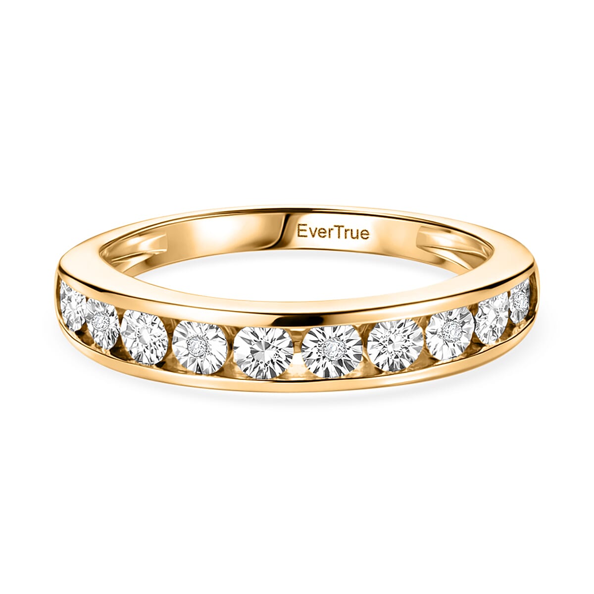 EverTrue Natural White Diamond Half Eternity Band Ring in Goldtone V32627382 0