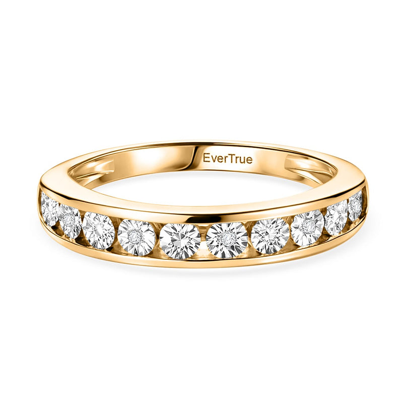 EverTrue Natural White Diamond Half Eternity Band Ring