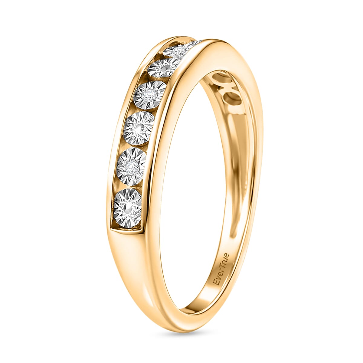 EverTrue Natural White Diamond Half Eternity Band Ring in Goldtone V32627382 4