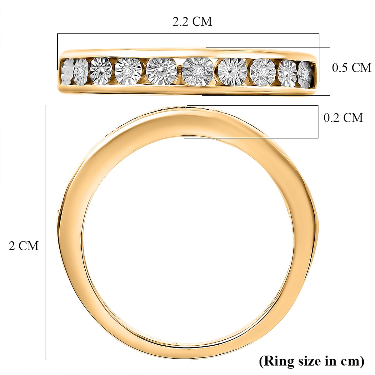 EverTrue Natural White Diamond Half Eternity Band Ring in Goldtone V32627382 6