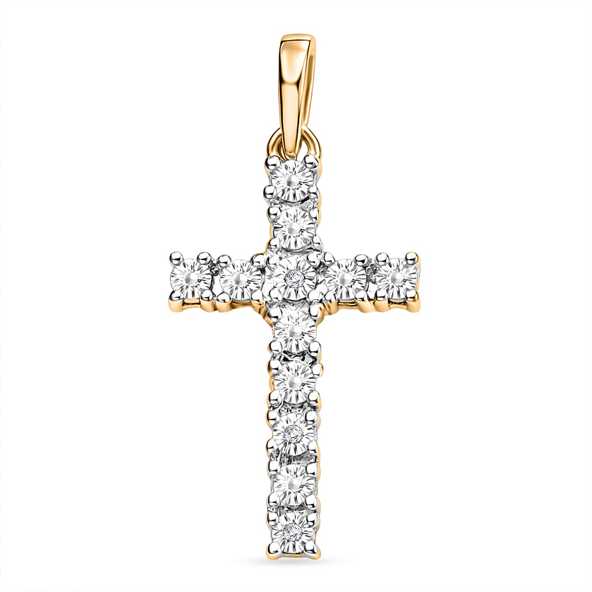 EverTrue Natural White Diamond Cross Pendant - Yellow 8515150 0