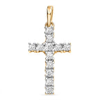 EverTrue Natural White Diamond Cross Pendant - Yellow