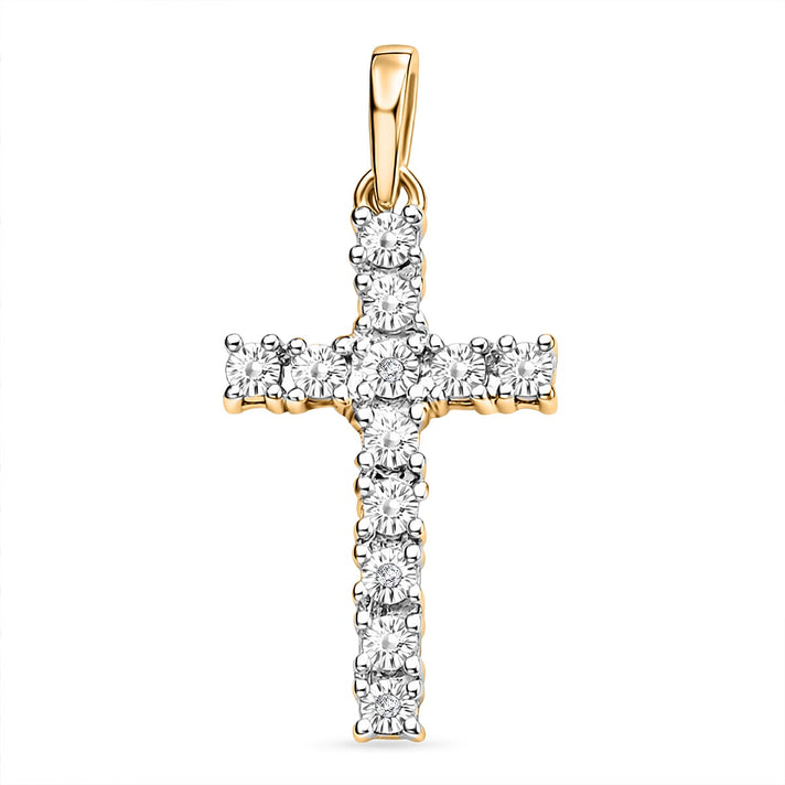 EverTrue Natural White Diamond Cross Pendant - Yellow 8515150 1