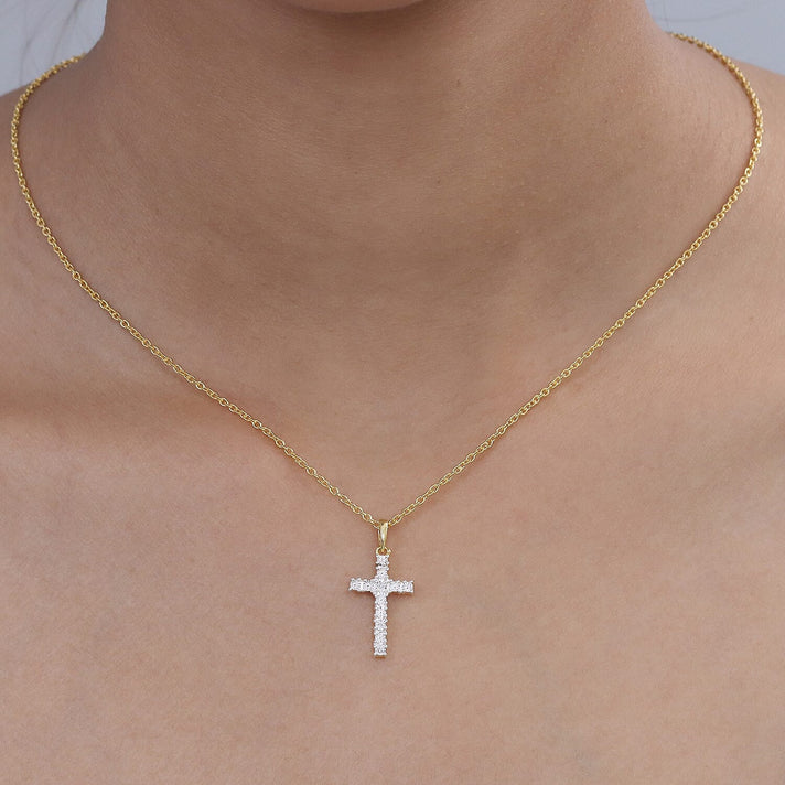 EverTrue Natural White Diamond Cross Pendant - Yellow 8515150 2