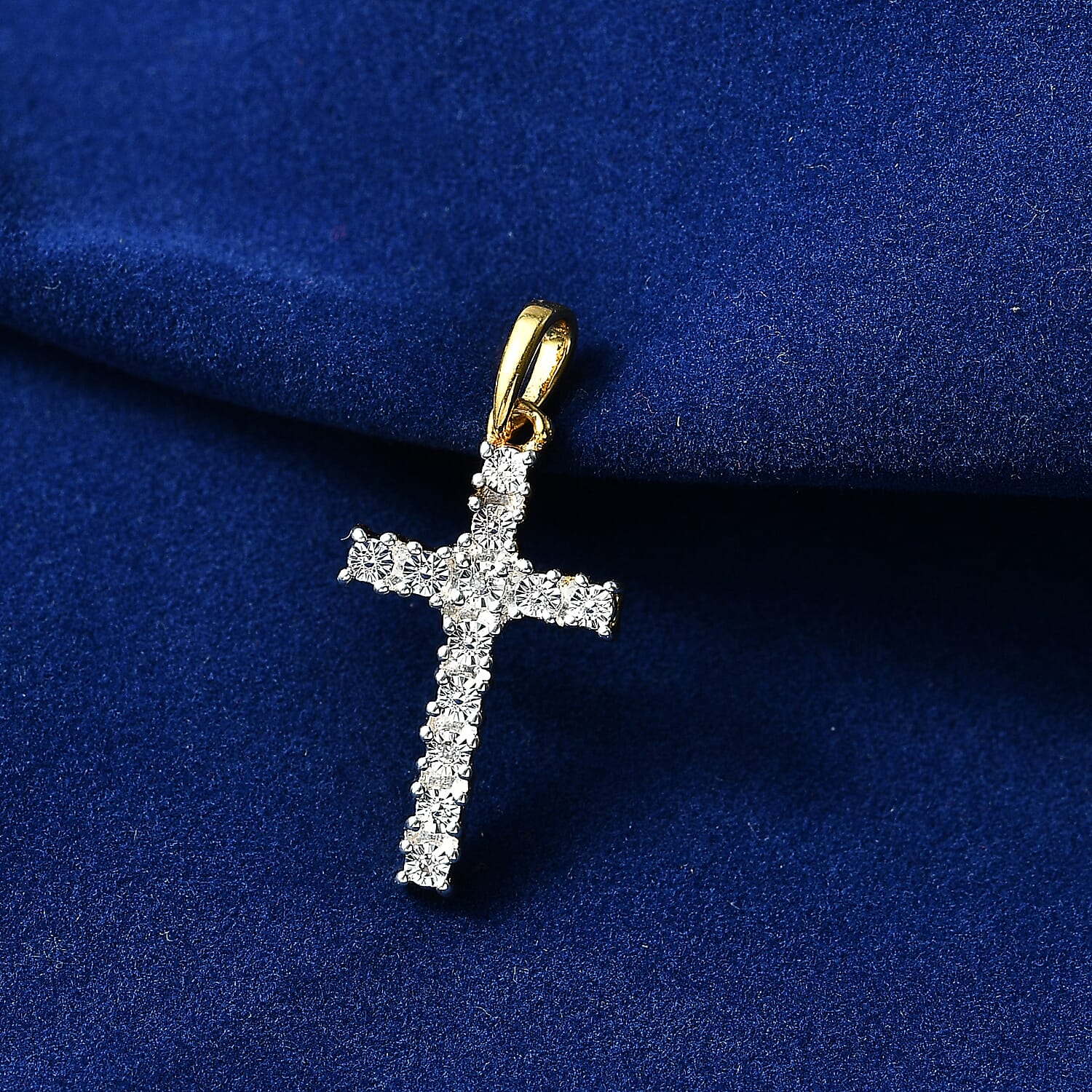 EverTrue Natural White Diamond Cross Pendant - Yellow 8515150 3