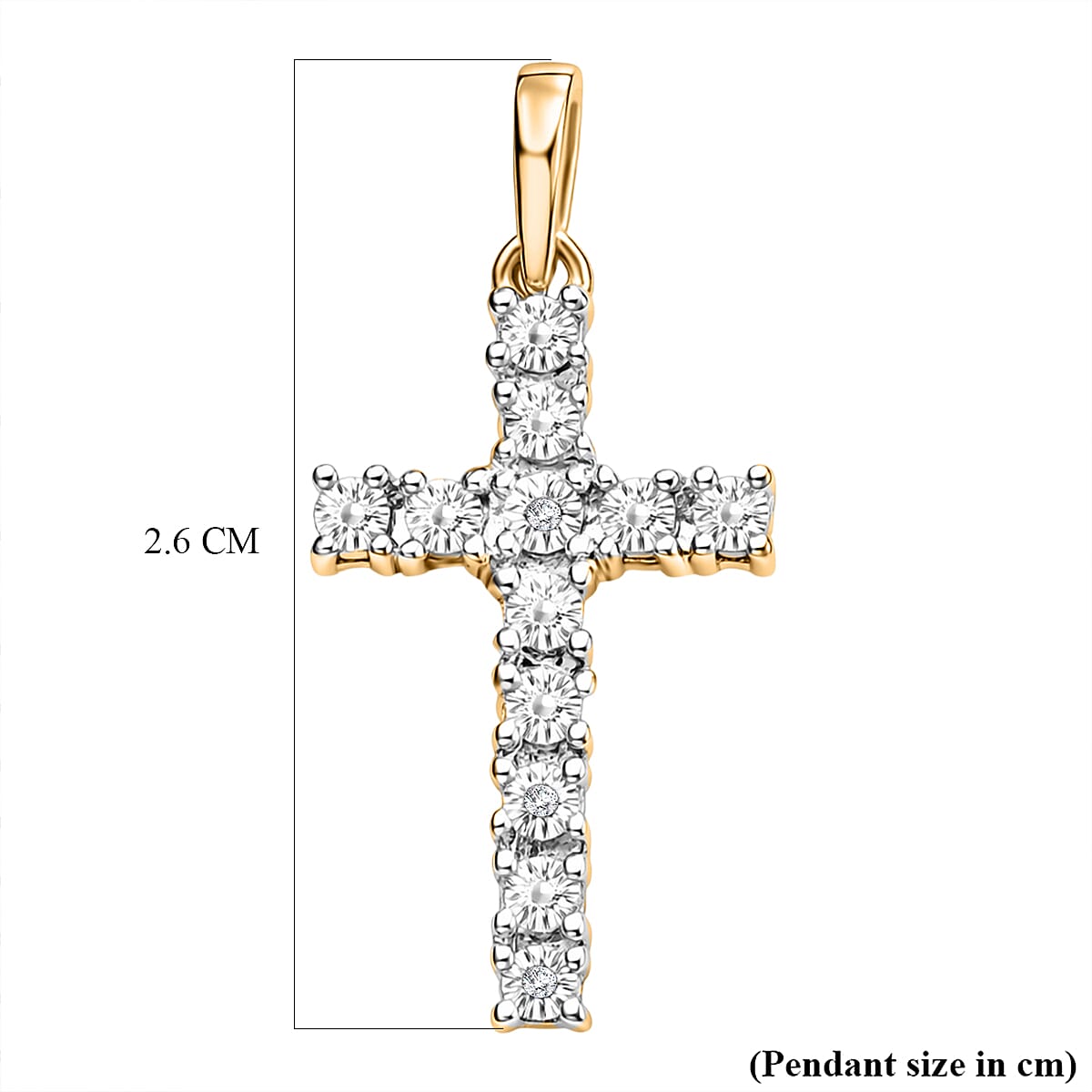 EverTrue Natural White Diamond Cross Pendant - Yellow 8515150 6