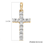 EverTrue Natural White Diamond Cross Pendant - Yellow