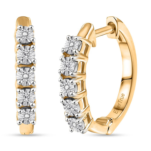 EverTrue - Natural White Diamond Hoop Earring in White Tone