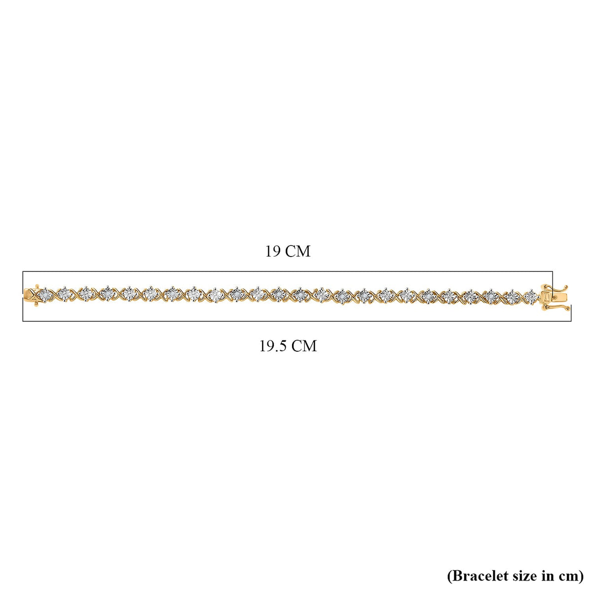 Close Out Deal-  White Diamond Line Bracelet (Size 7.5) with GB Lock Box in Yellow Gold Plated 8276111 5
