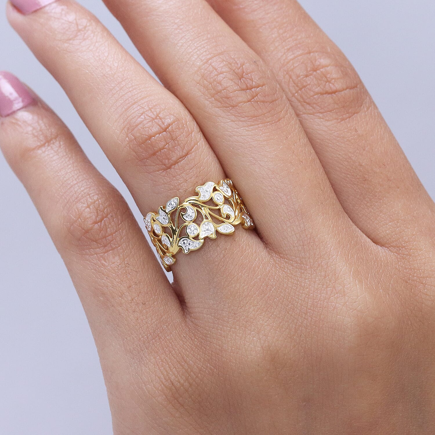 EverTrue White Diamond Ring in Yellow Gold Tone 8516471 2