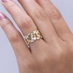 EverTrue White Diamond Ring in Yellow Gold Tone
