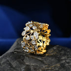 EverTrue White Diamond Ring in Yellow Gold Tone