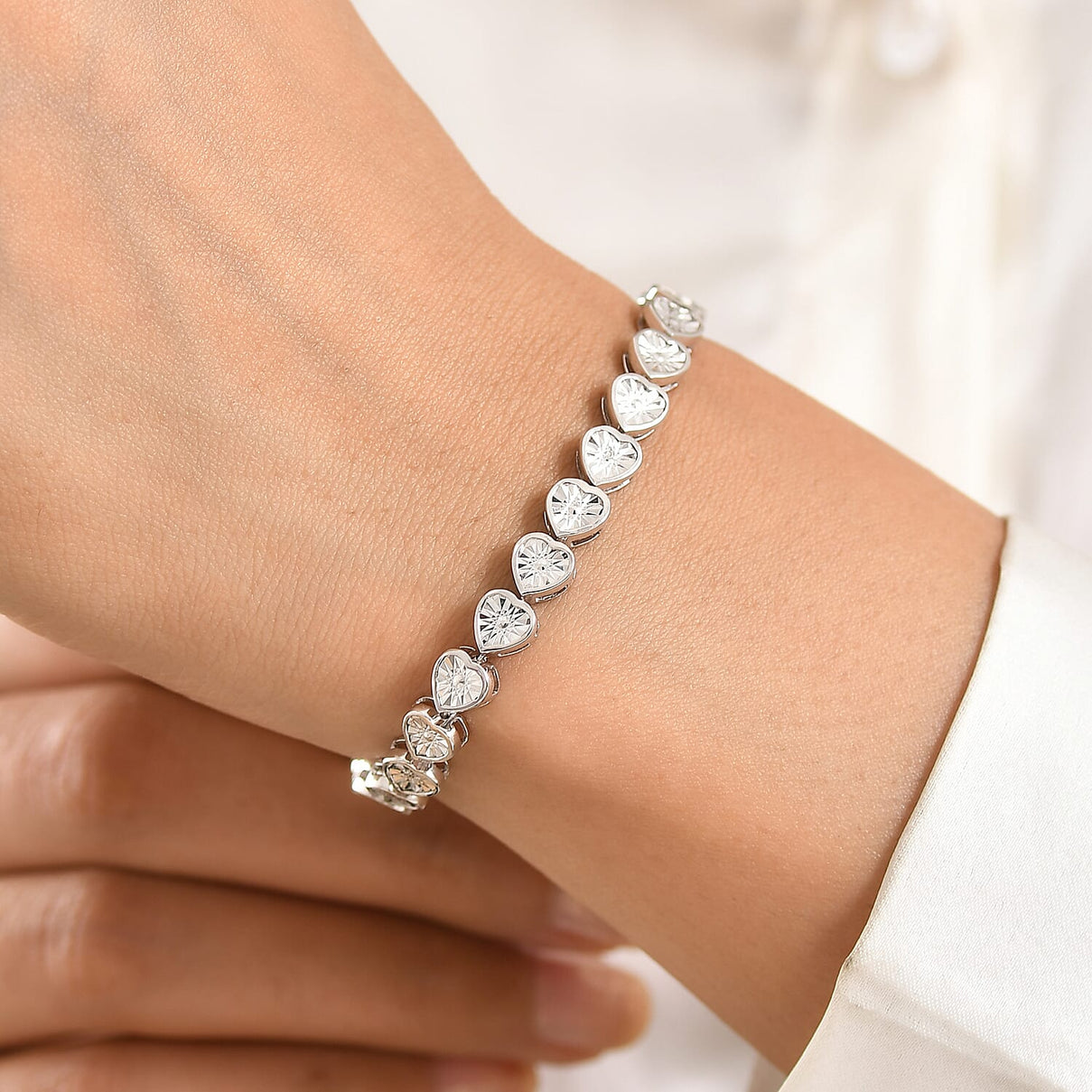 EverTrue White Diamond Tennis Bracelet -White (Size - 7.5) 8480178 2