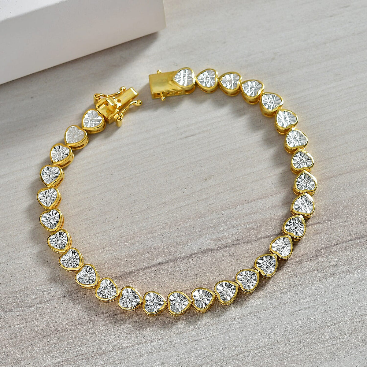 EverTrue White Diamond Tennis Bracelet - Yellow (Size - 7.5) V32520320 3