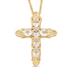 Natural Golconda Diamond Topaz Pendant with Chain (Size 20) in Yellow Gold Plating 3.66 Ct.