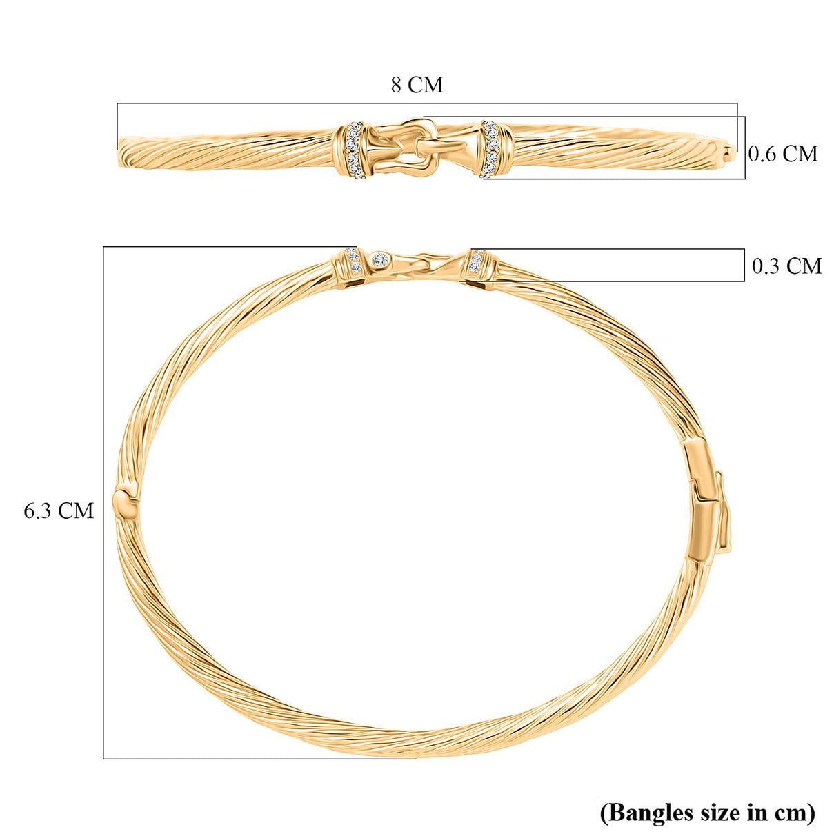 Designer Inspired - White Zircon Full Bangle 8243927 6