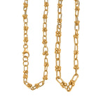 Exclusive Close Out Deal - 22K Yellow Gold Overlay Sterling Silver Industrial Link Necklace (Size - 20) (Limited Stock Only)
