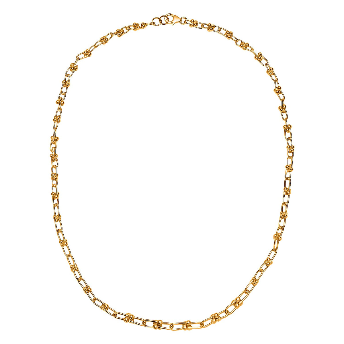 Exclusive Close Out Deal - 22K Yellow Gold Overlay Sterling Silver Industrial Link Necklace (Size - 20) (Limited Stock Only) 8197309 7