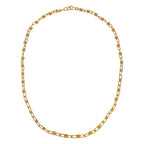Exclusive Close Out Deal - 22K Yellow Gold Overlay Sterling Silver Industrial Link Necklace (Size - 20) (Limited Stock Only)