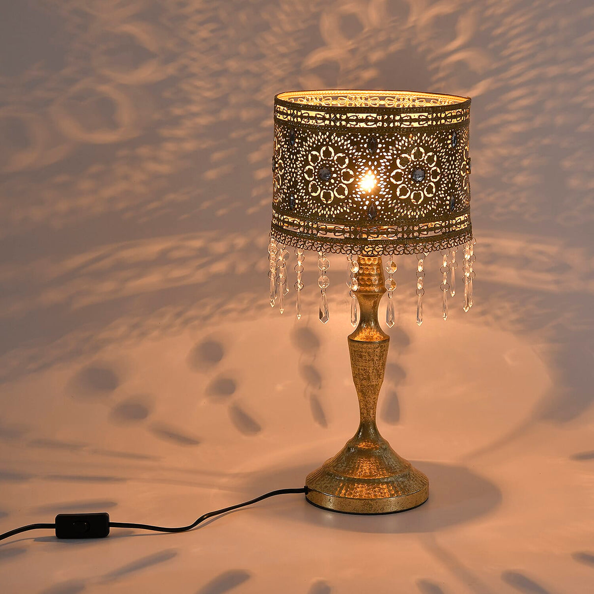 Table Lamp One Size- Brass &amp; Multicolor 7849028 2