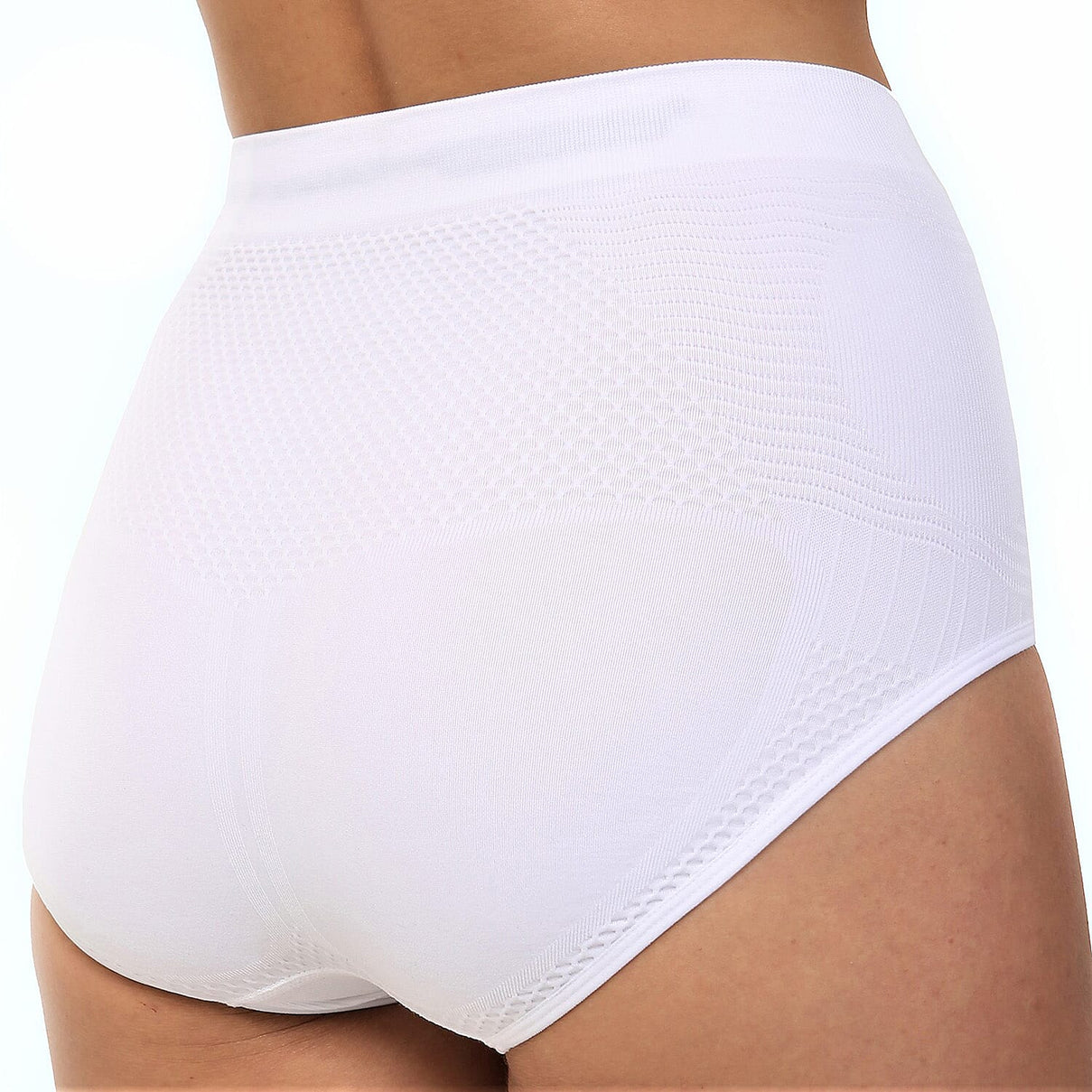 Exquisite Elegance Seamless High Waist Tummy Control Brief (Size L, 14 To 16) - White 8505323 1