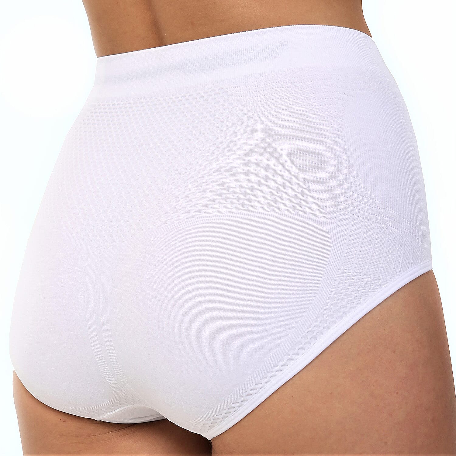 Exquisite Elegance Seamless High Waist Tummy Control Brief (Size L, 14 To 16) - White 8505323 1