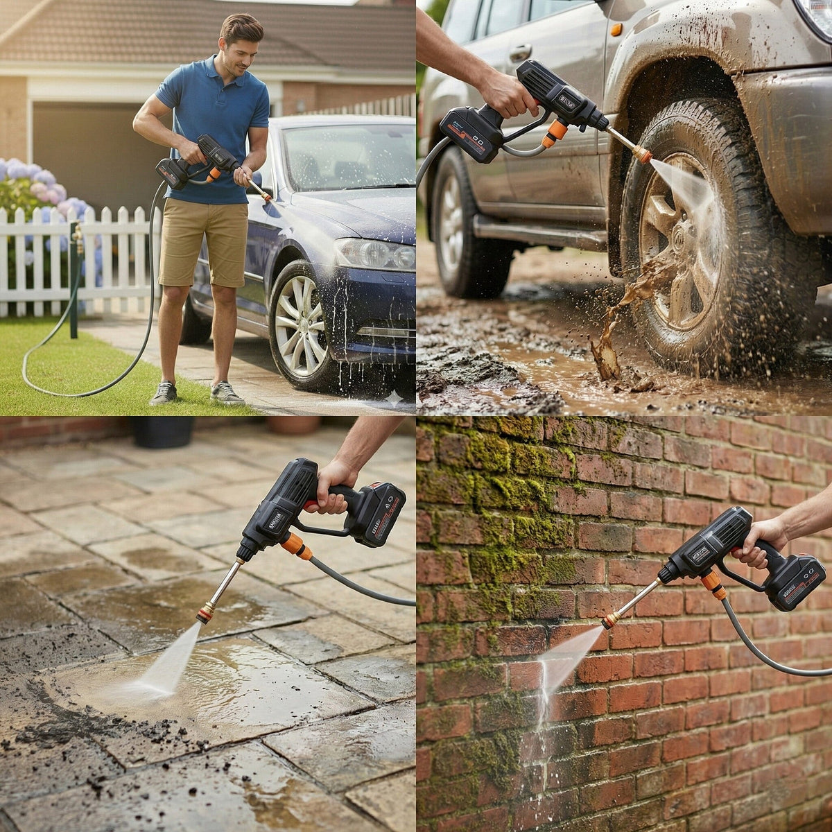 Livmore Handheld Cordless Pressure Washer - 26 bar Pressure for strong water flow. Up To 30 Min Cordless Charge  Black V32515726 3